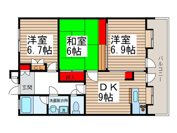 エスポワ－ル八柱の物件間取画像